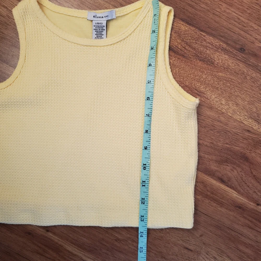 Olivia Kay Tank Top Girl's Size Large (10/12) Waffle Knit Cropped